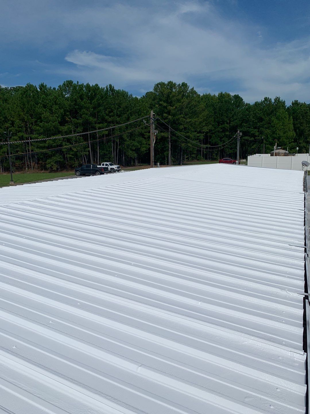 Commercial roof replacement with aluminum panels in Andersonville, GA