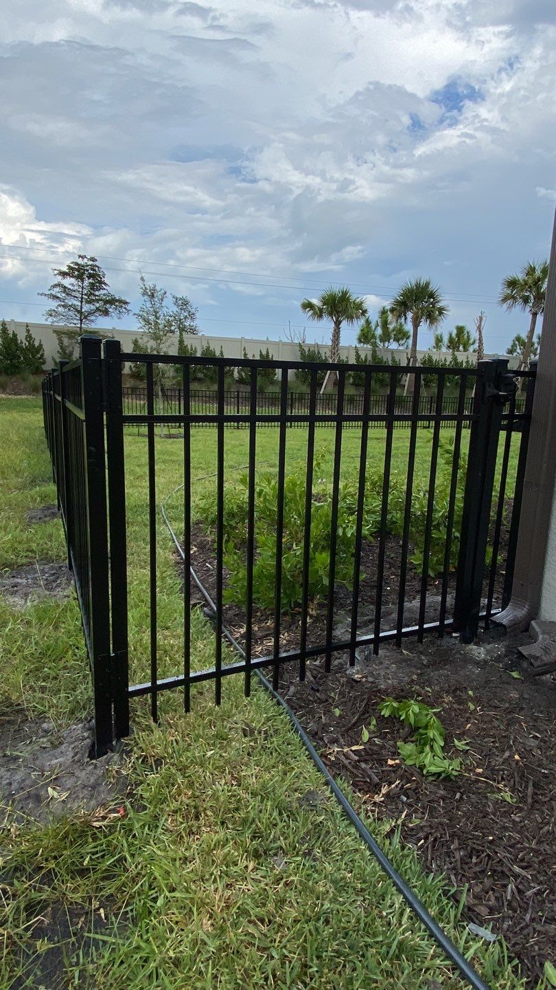 Aluminum Fence Installation using Black 3 Rail Aluminum Fence by Asap fence and gates, LLC