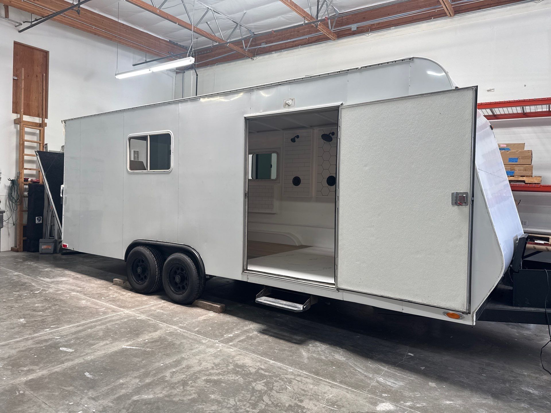 Custom Mobile Shower Showroom Trailer Build-Out in Concord
