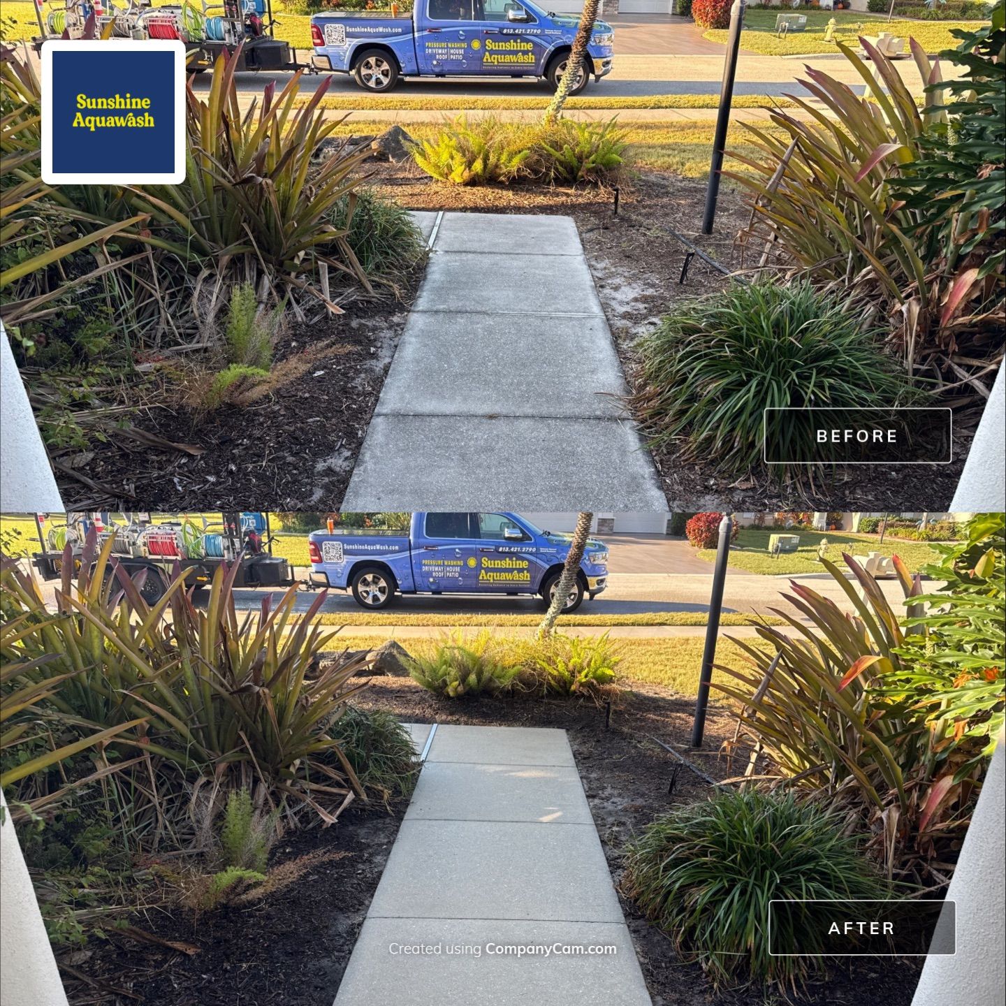 Driveway & Walkway Cleaning Project | Northwood Park, Palmetto FL by Sunshine AquaWash