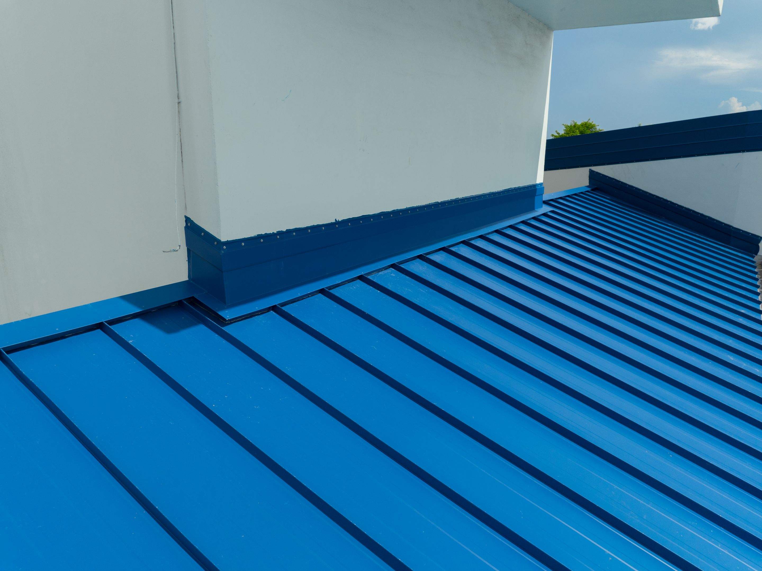 24ga 1.5" Mechanical Seam Slate Blue by Total Roofing System The Metal Roof Experts