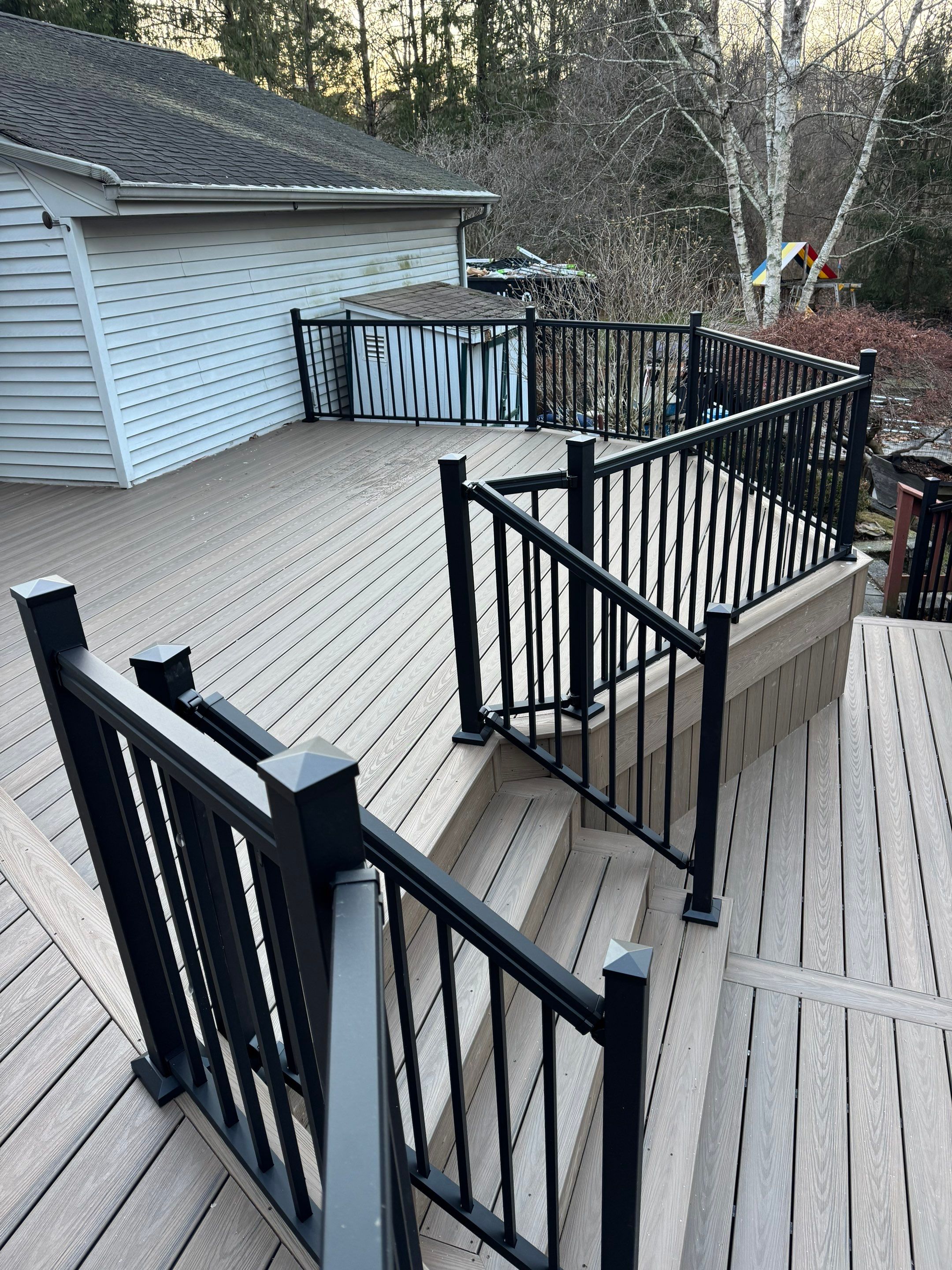 New Deck using Deckorators  decking and vinyl railings by deck guardian