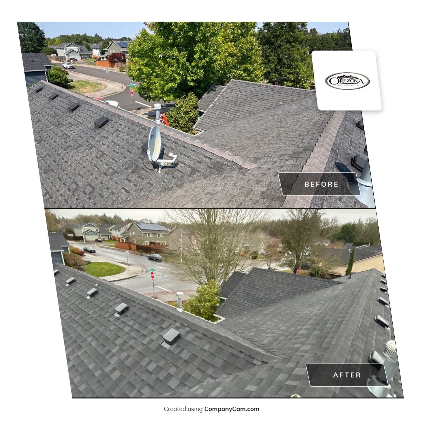 Residential Roofing Installation using IKO Dynasty (Color: Granite Black) by Orezona Building & Roofing Company, Inc.