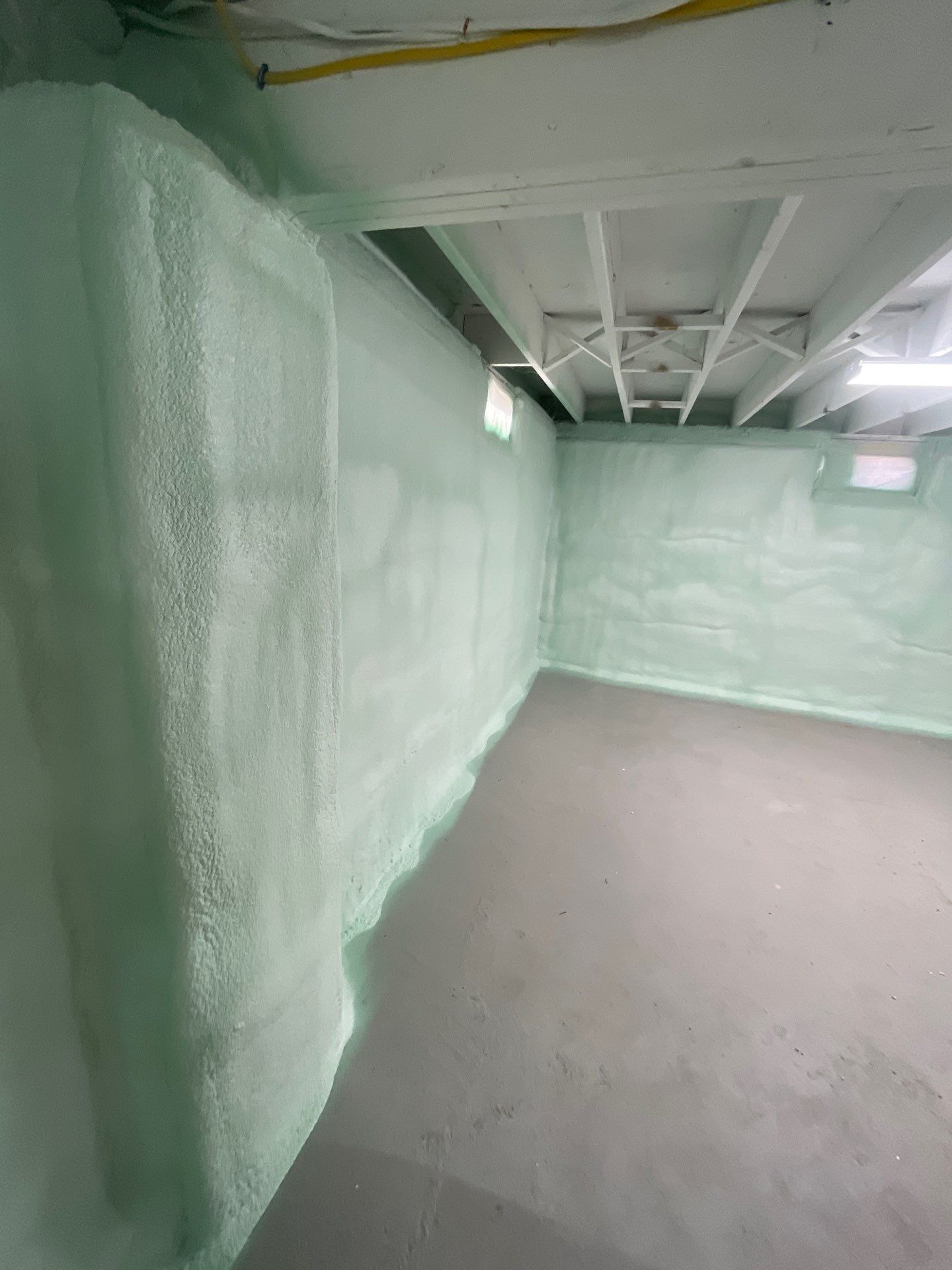 Basement Exterior Walls using Closed Cell Spray Foam by NYS Foam & Energy