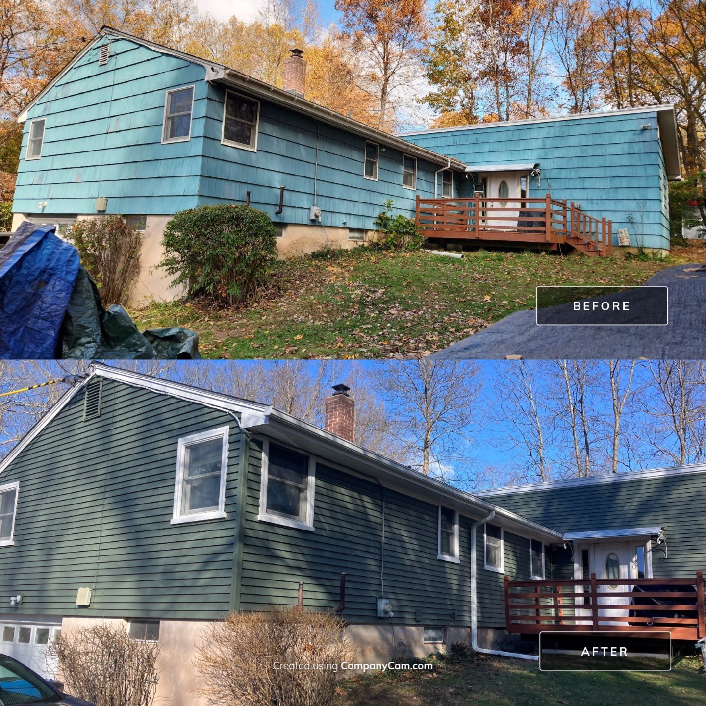 Beautiful siding transformation with Cert. Monogram D/4 x 12'6" Clapboard, Forest by DiGiorgi Roofing and Siding Inc