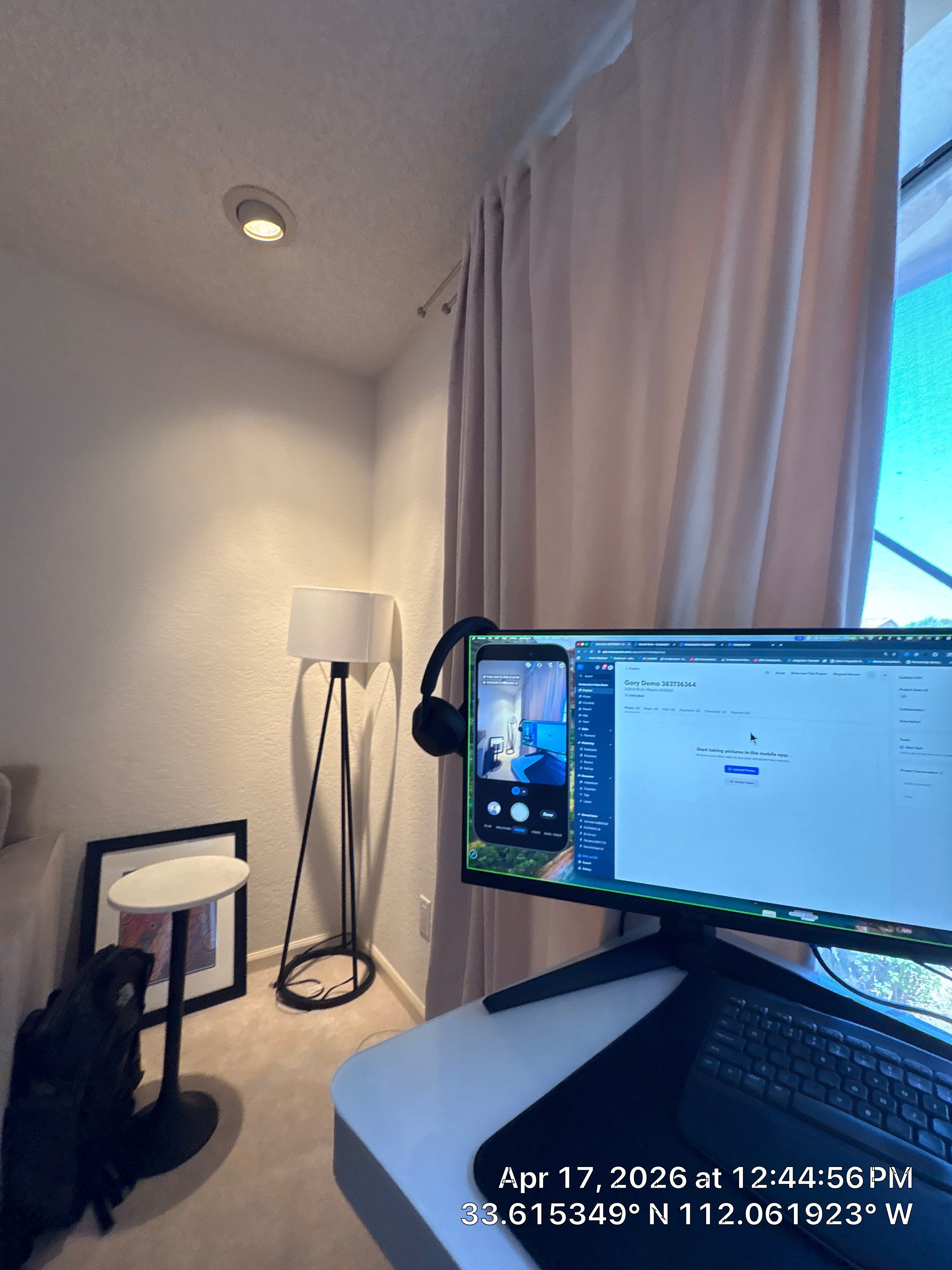 Custom Home Office Installation and Media Wall Setup in Phoenix by CompanyCam Sales Demo