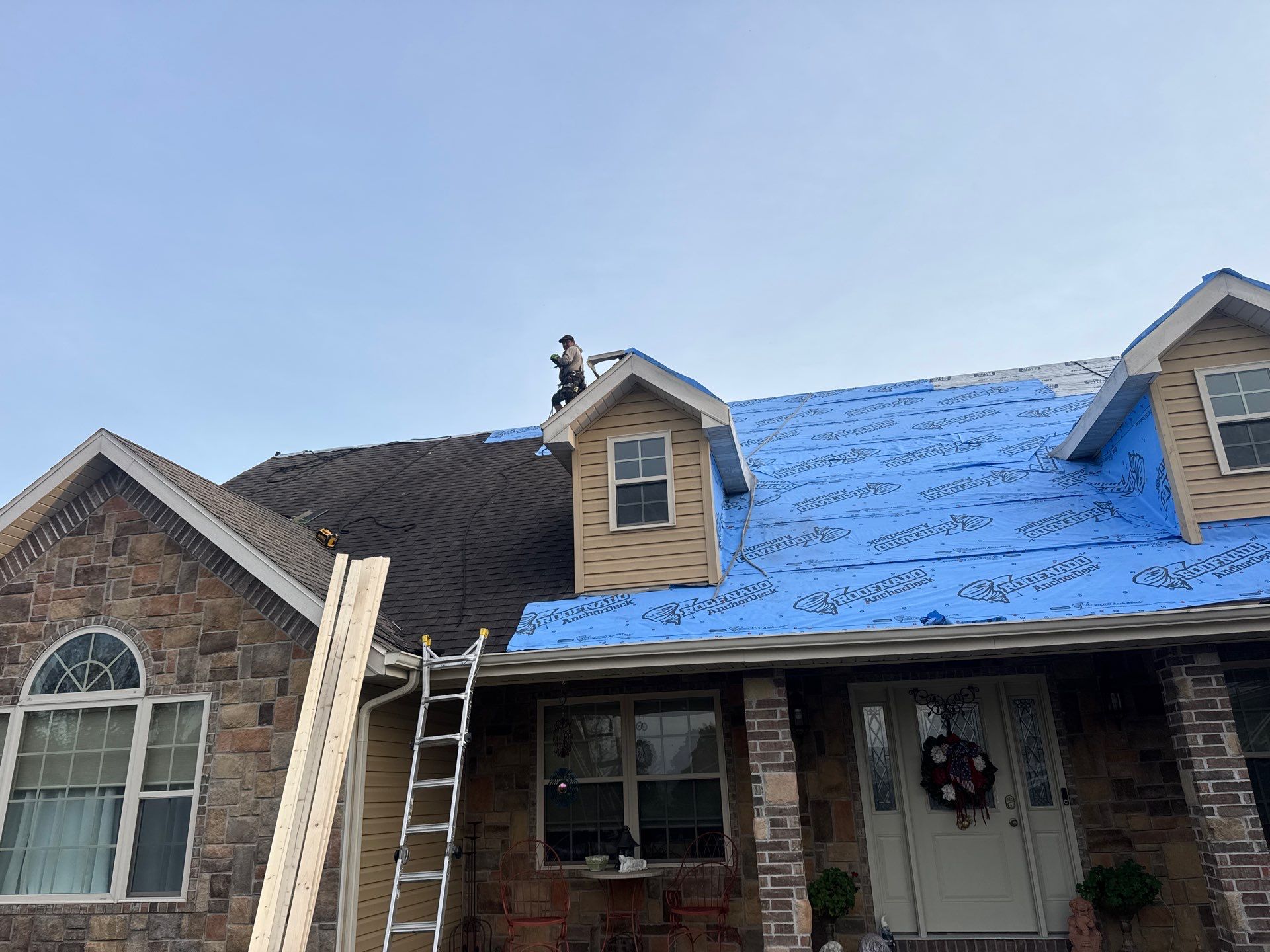 Residential Roofing Install - 26 Gauge M-Rib Metal - Color Brown  by Titan Commercial & Residential Roofing 