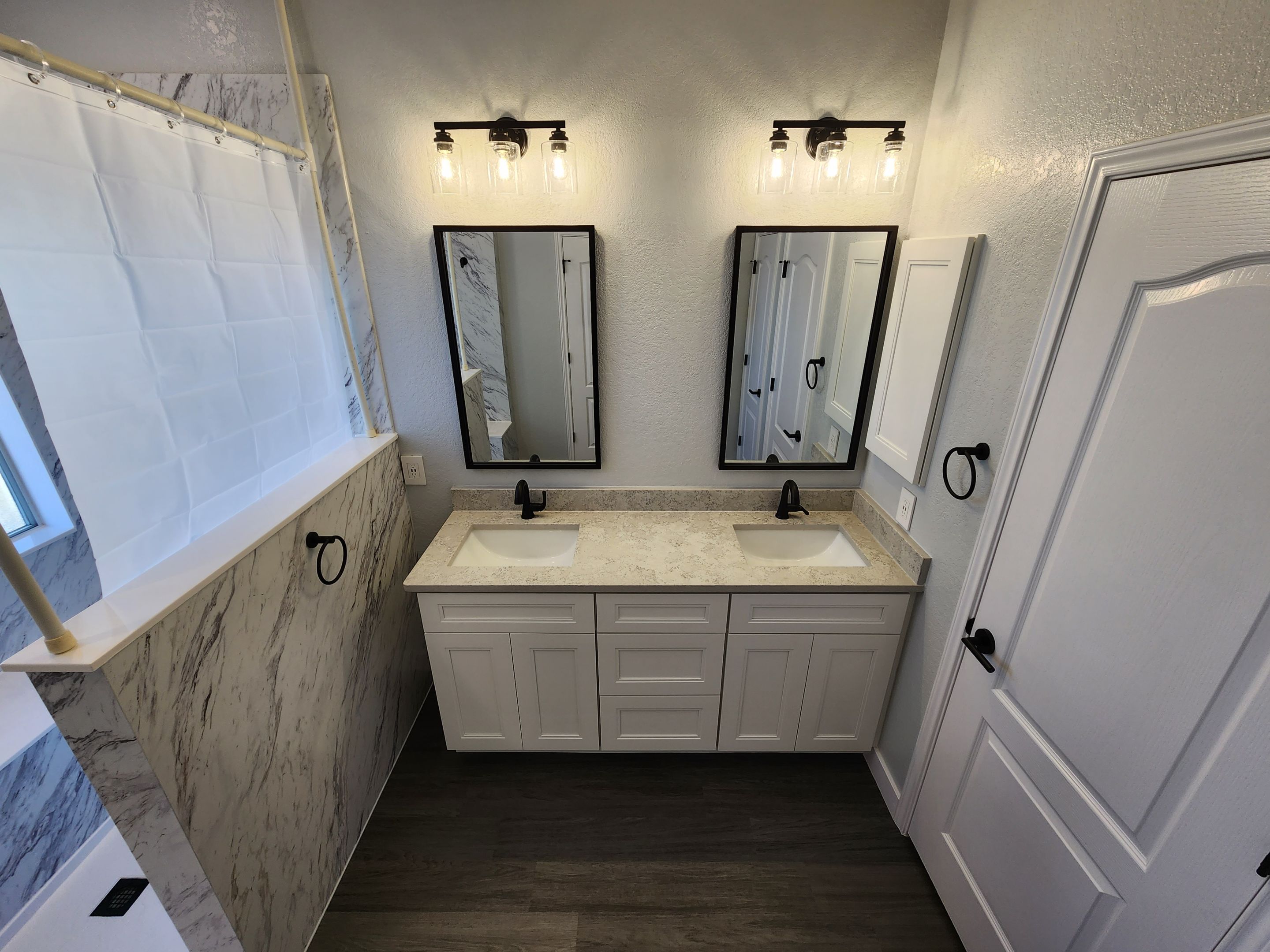 Large Walk In Shower Before and After by Legacy Bath and Kitchen 