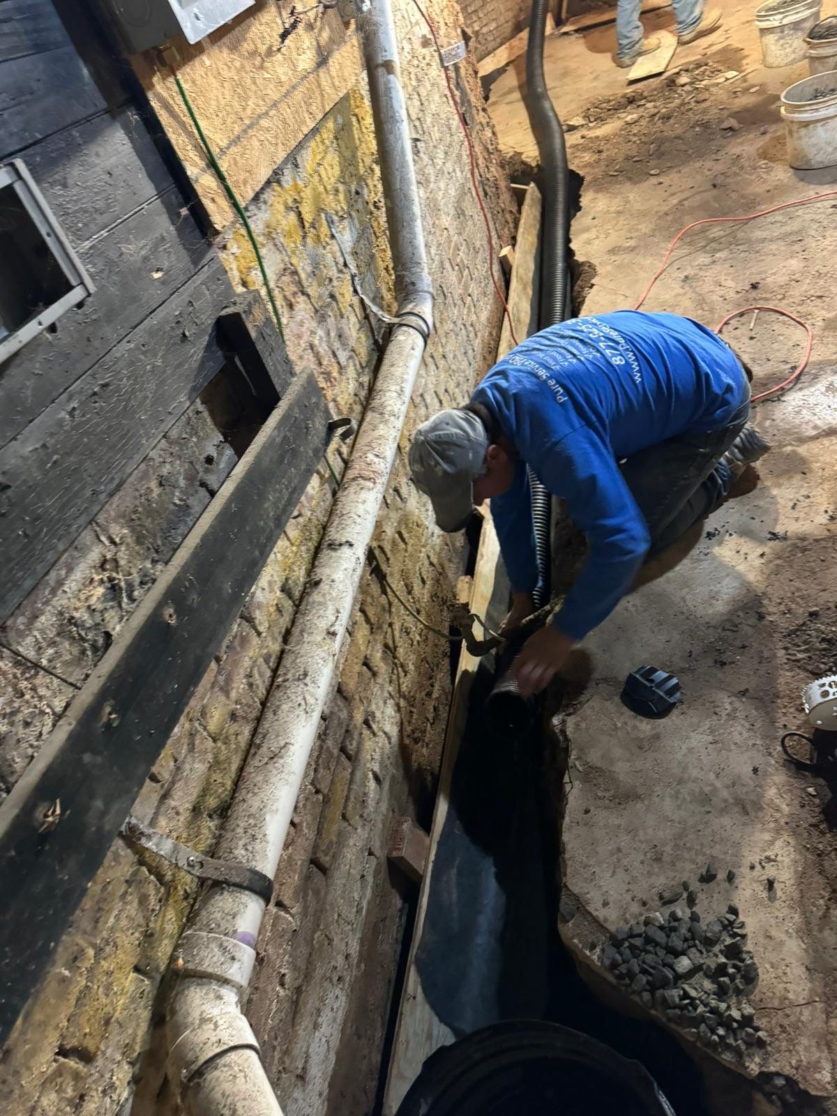 Interior French Drain & Wall Vapor Barrier in Newark, NJ  by Pure Service Pro, LLC 