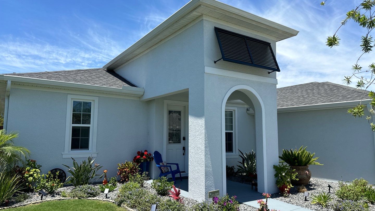 Decorative Bahamas in Grey Blue by Smart Guard Shutters