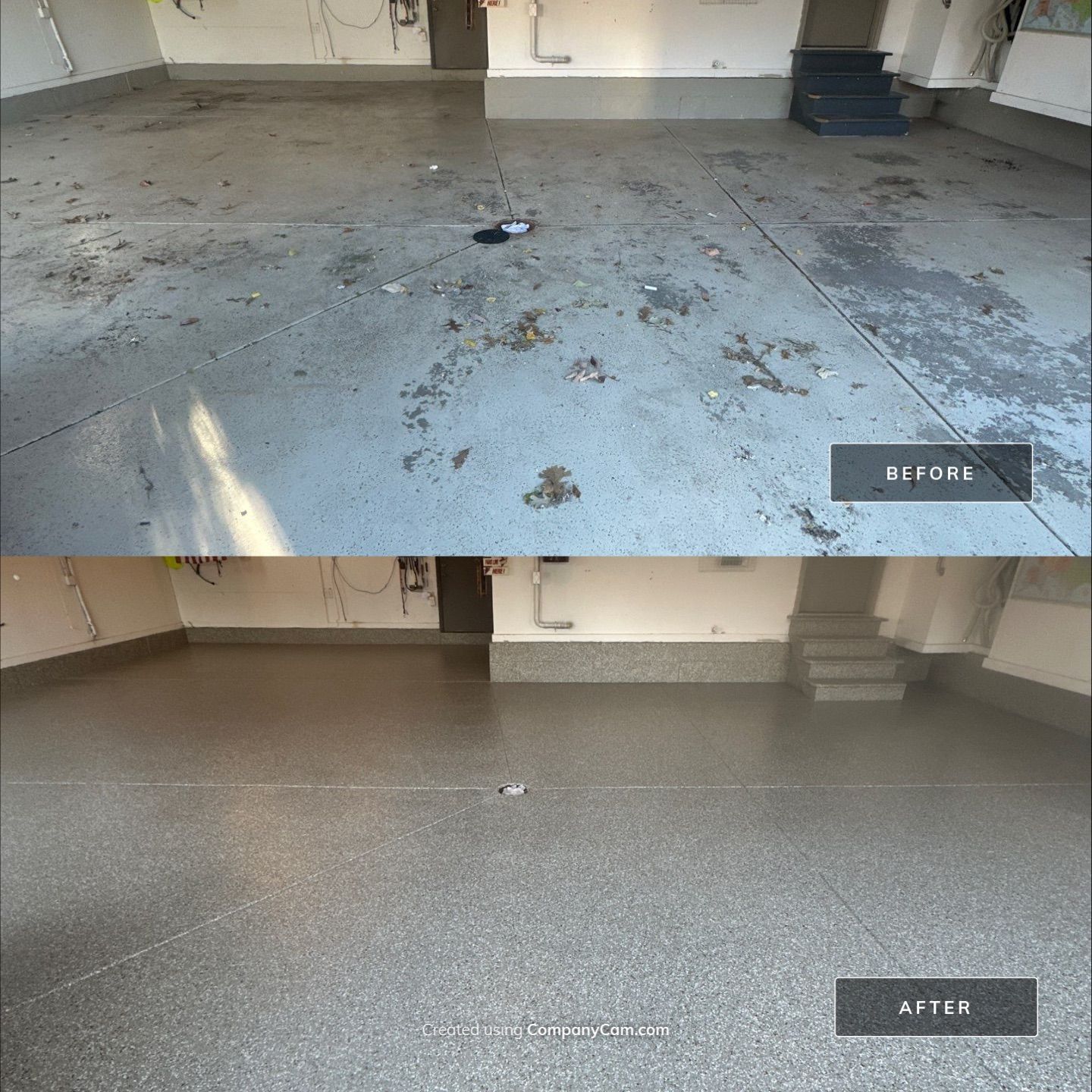 Just look at that before and after!  by Revival Concrete Coatings, LLC