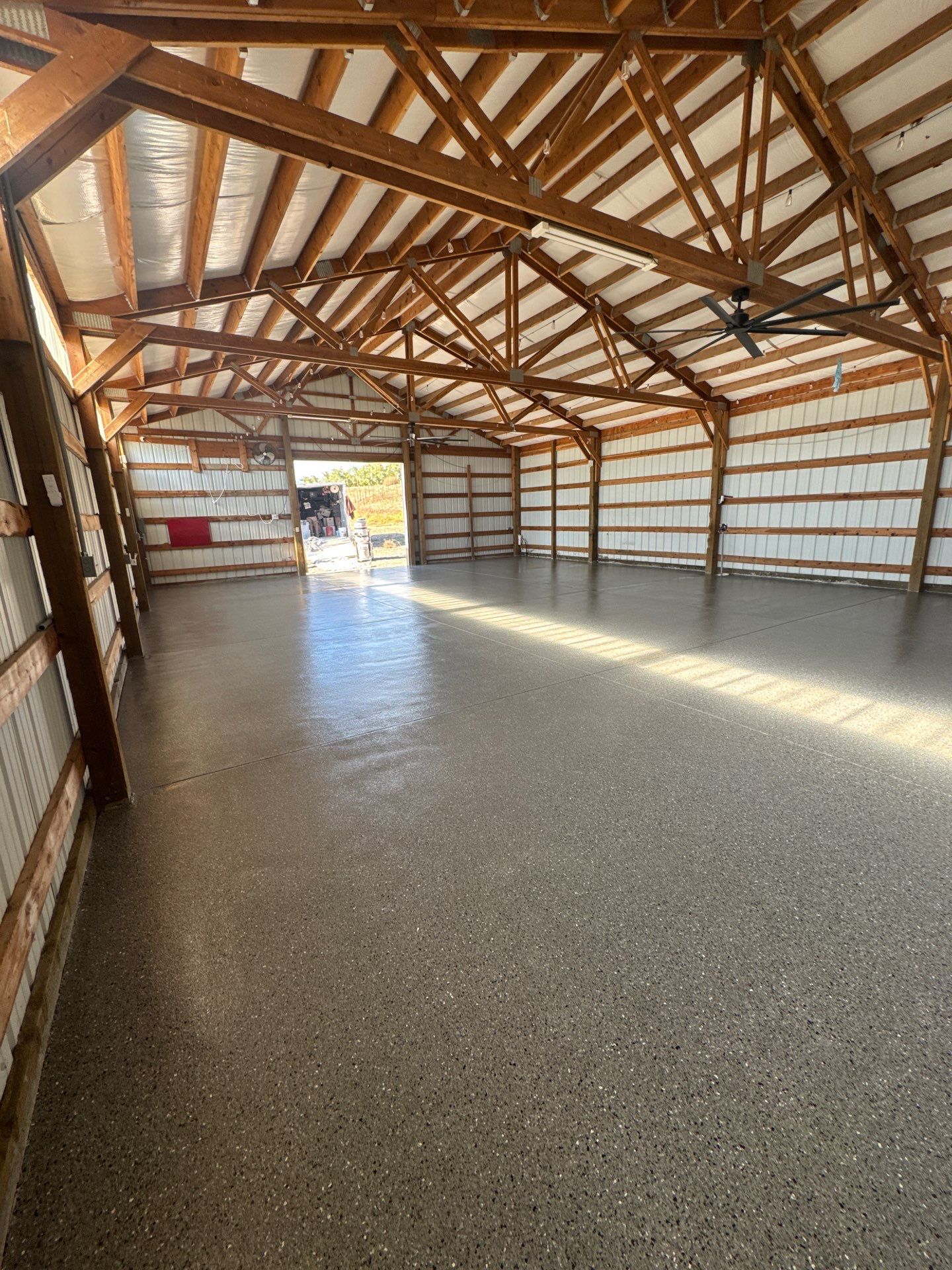 Pole Barn Shop Floor Coating and Concrete Repair in Royal City by Croc Coatings, LLC