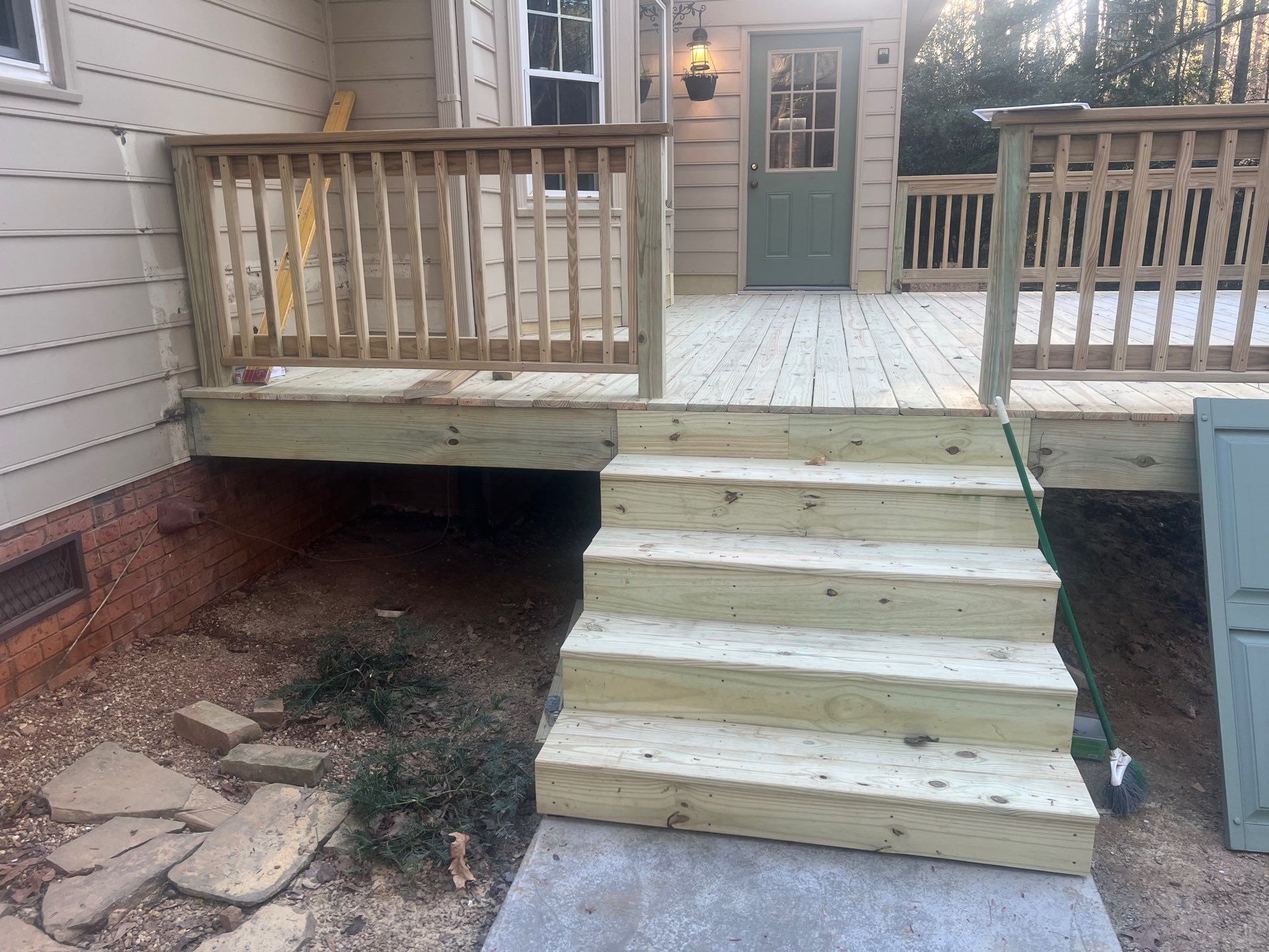 Deck Installation using Pressure Treated Pine in Peachtree Corners, GA by Nelson Exteriors 