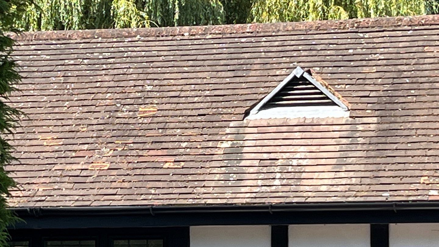 Roof Cleanin and tile repacement using Honda 15lpm Low Pressure Washing Machine by Ges Exterior Cleaning ltd