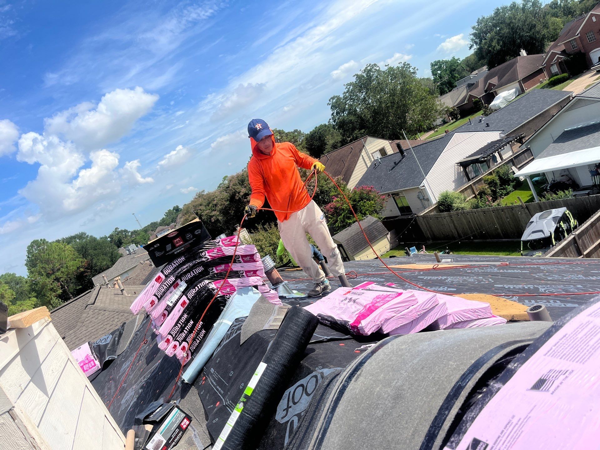 Residential Roofing Installation using Owen's Corning Duration (Lifetime) Shingles by Roof Repair Company