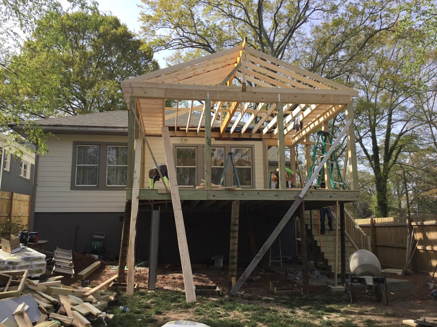 Custom Screened Porch Addition with Vaulted Wood Ceiling in Atlanta by Swift Home Renovations