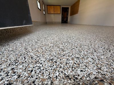 Epoxy Flake Garage Floor & Foundation Refresh – Seamless, Durable, and Clean Finish