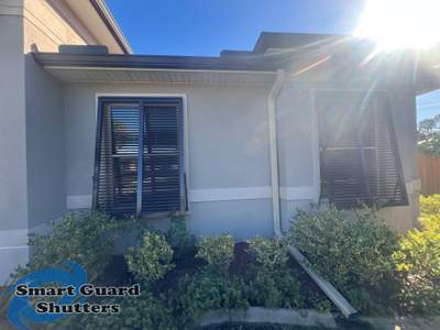 Impact Bahama Shutters in Grey Brown