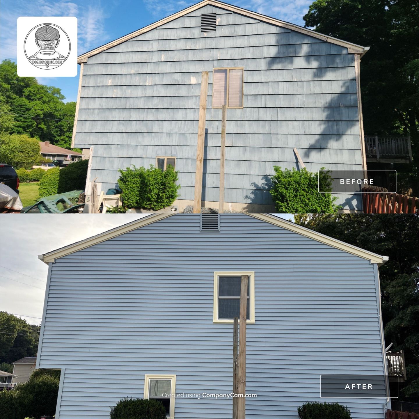 Siding using Cert. Monogram D/4 Clapboard, Oxford Blue by DiGiorgi Roofing and Siding Inc
