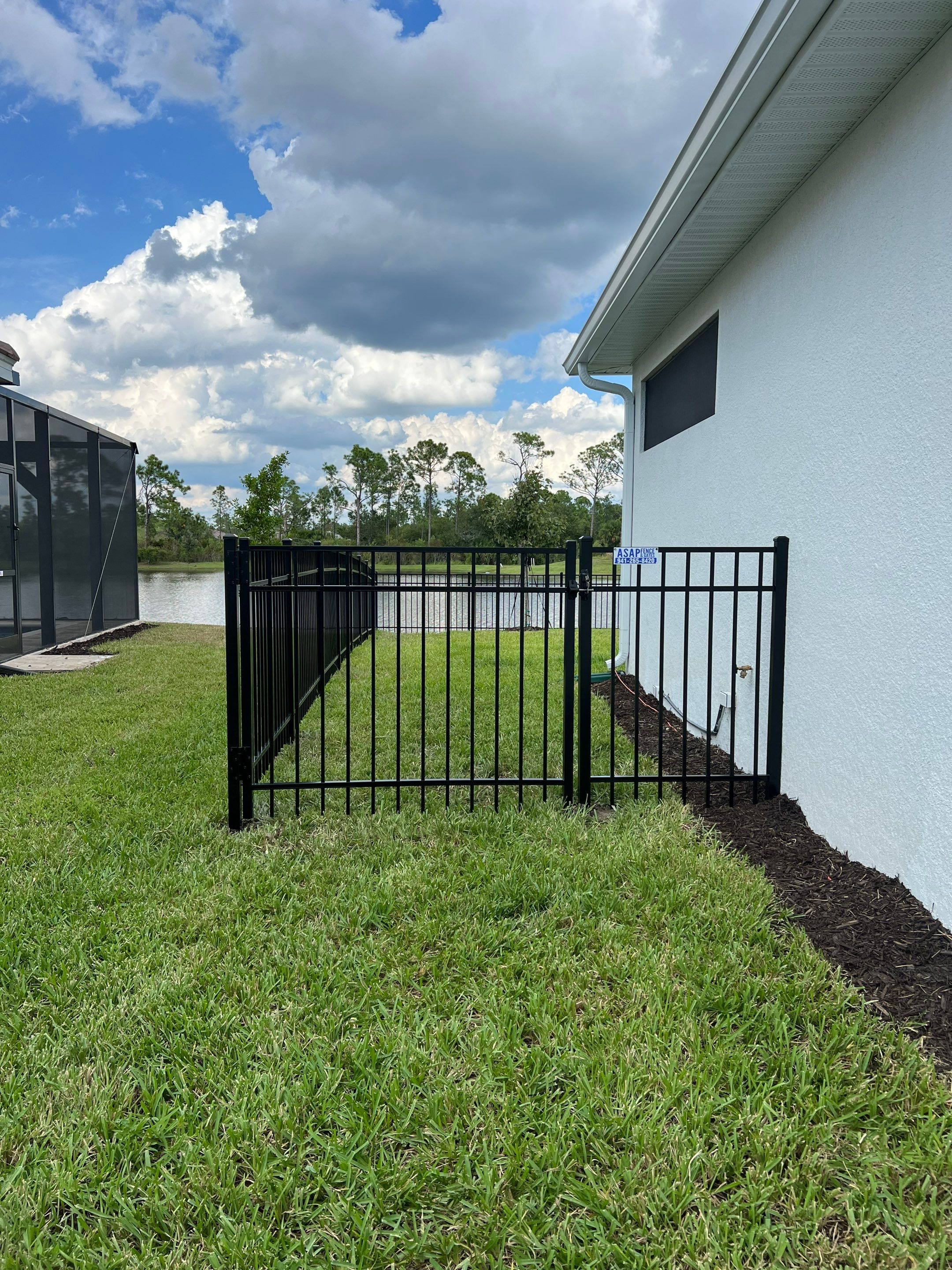 Aluminum Fence Installation using Black 3 Rail Aluminum Fence by Asap fence and gates, LLC