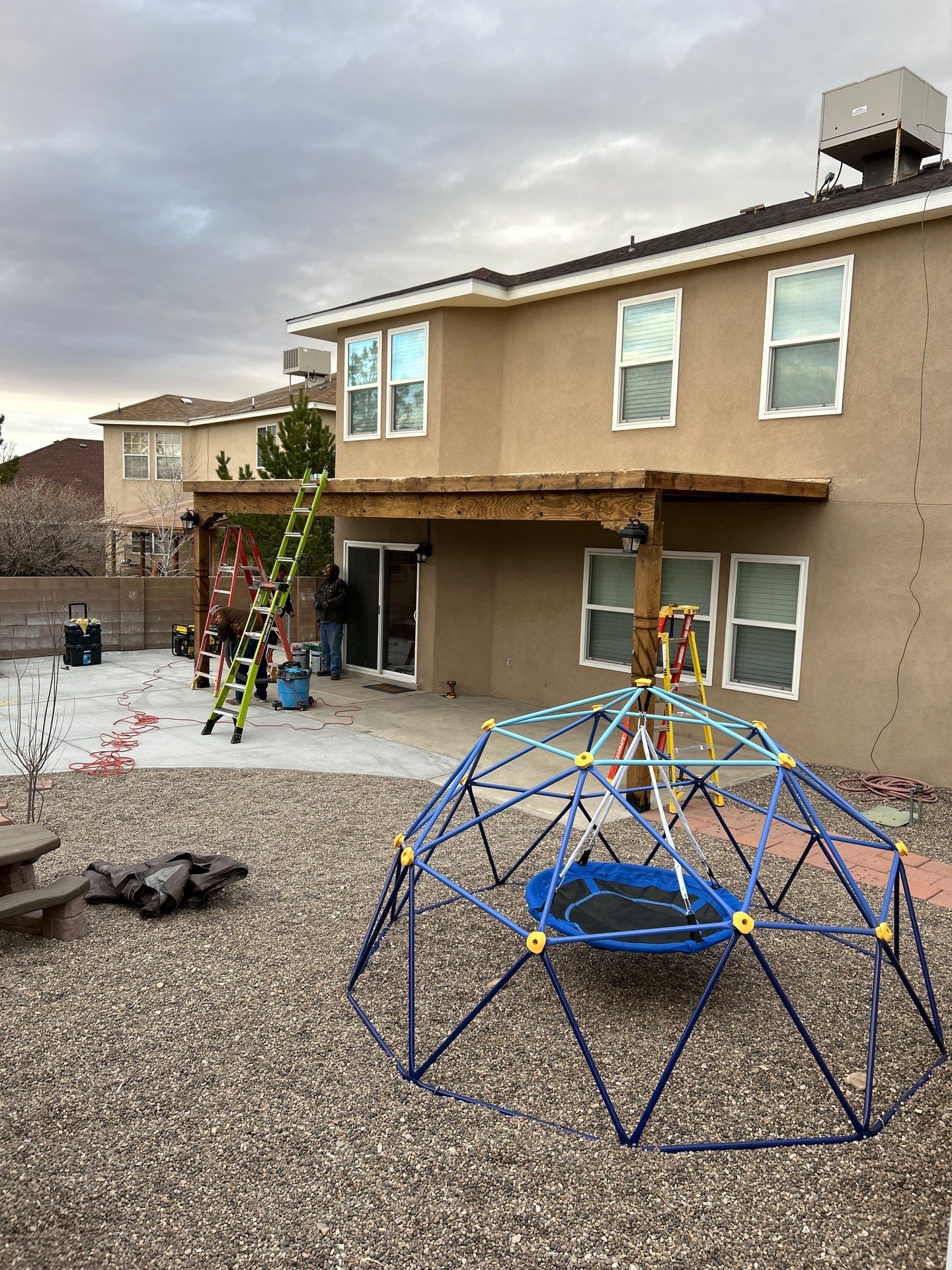 Patio Cover using Carved Douglas Fur by Rio Grande Building & Storage
