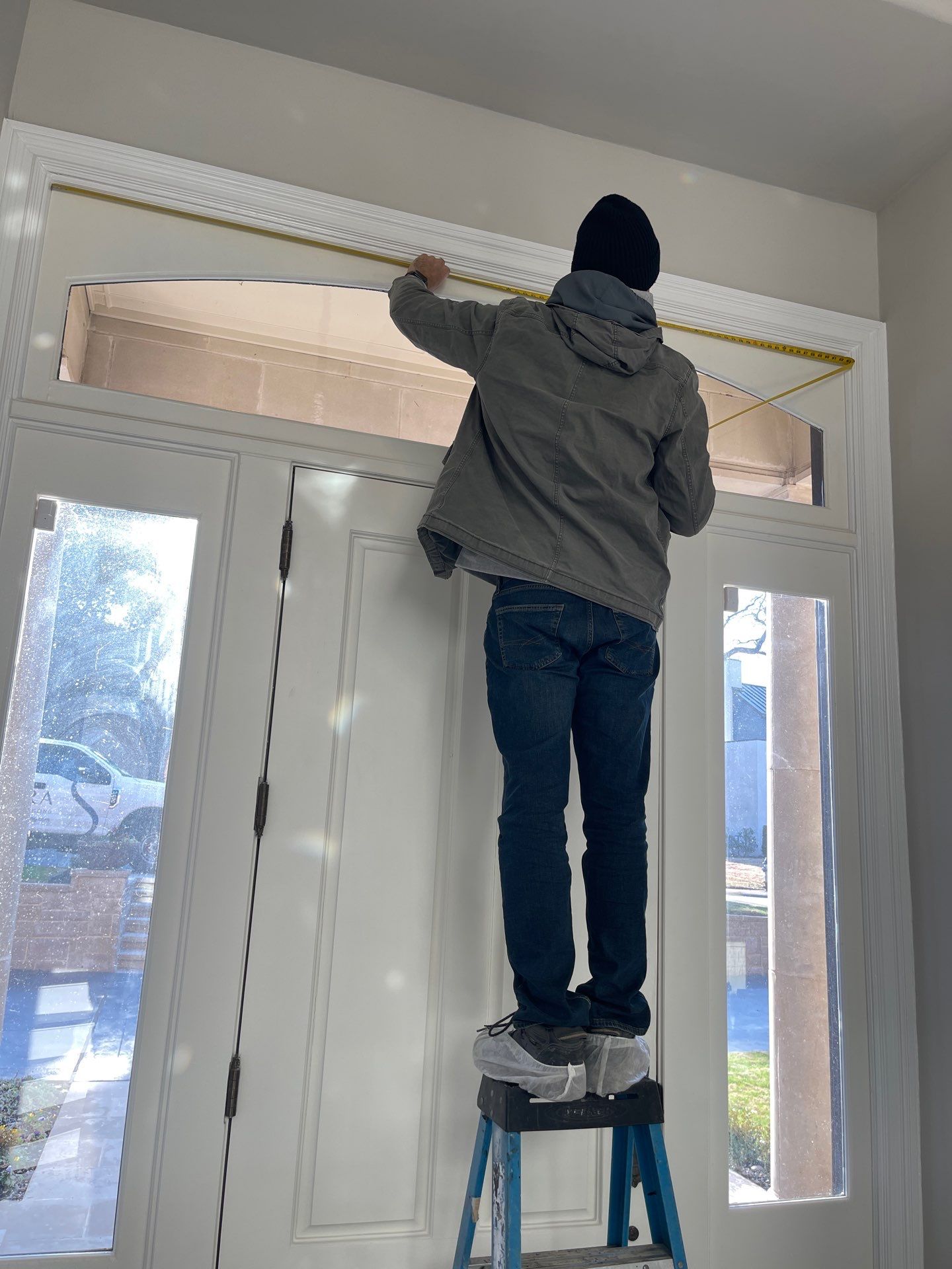 Modern Matte Black Front Door Installation in Dallas by Solara Custom Living