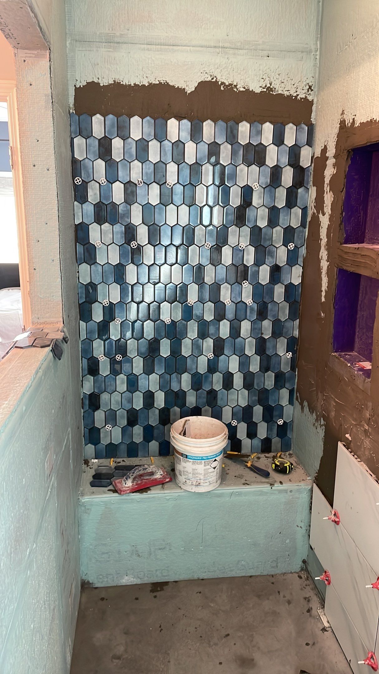 Bathroom Remodel using Decorative Tile by Footprints Floors of Coastal Carolina