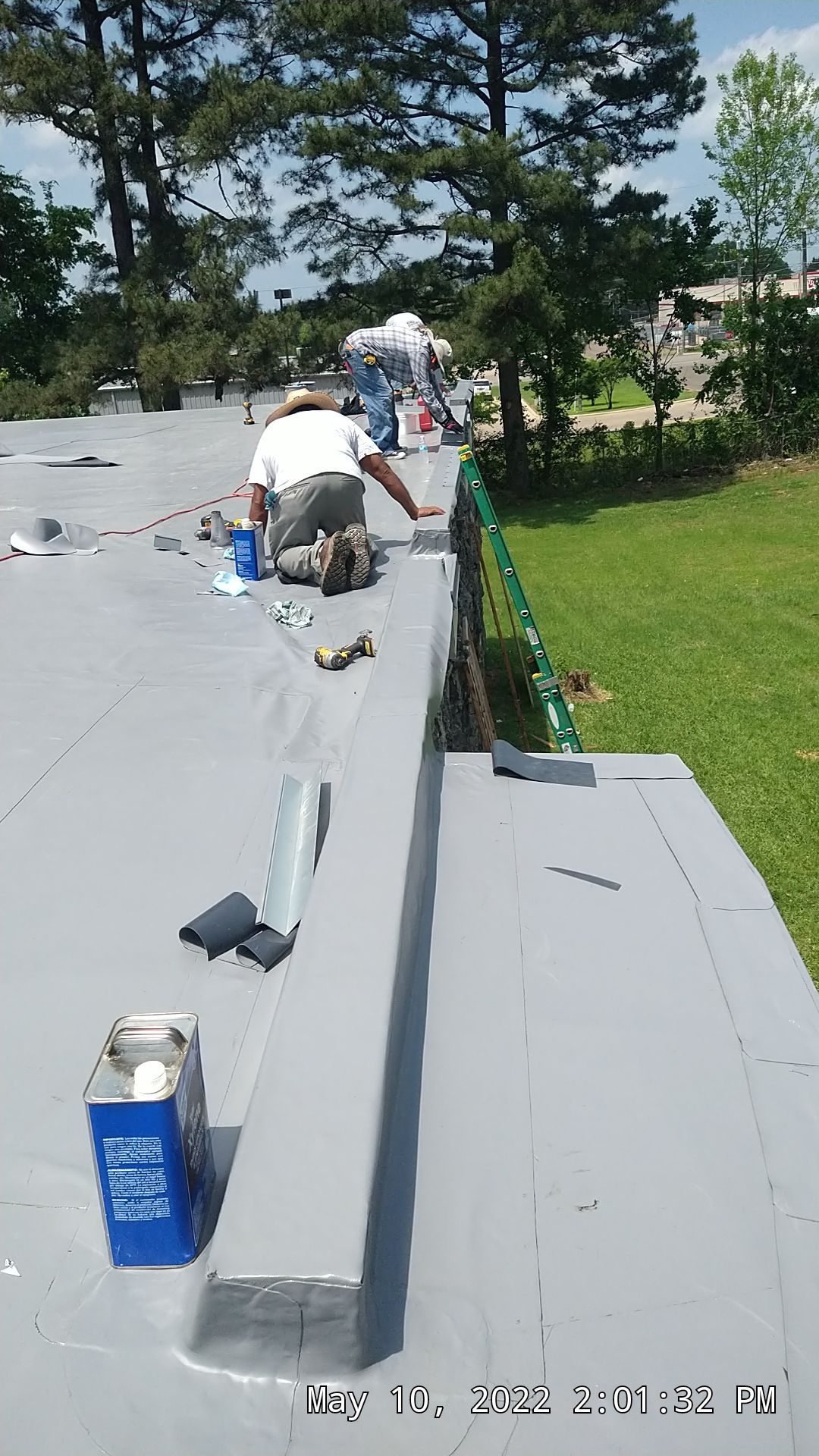 Commercial Roofing Installation using 50 mil PVC by Hostetler Roofing