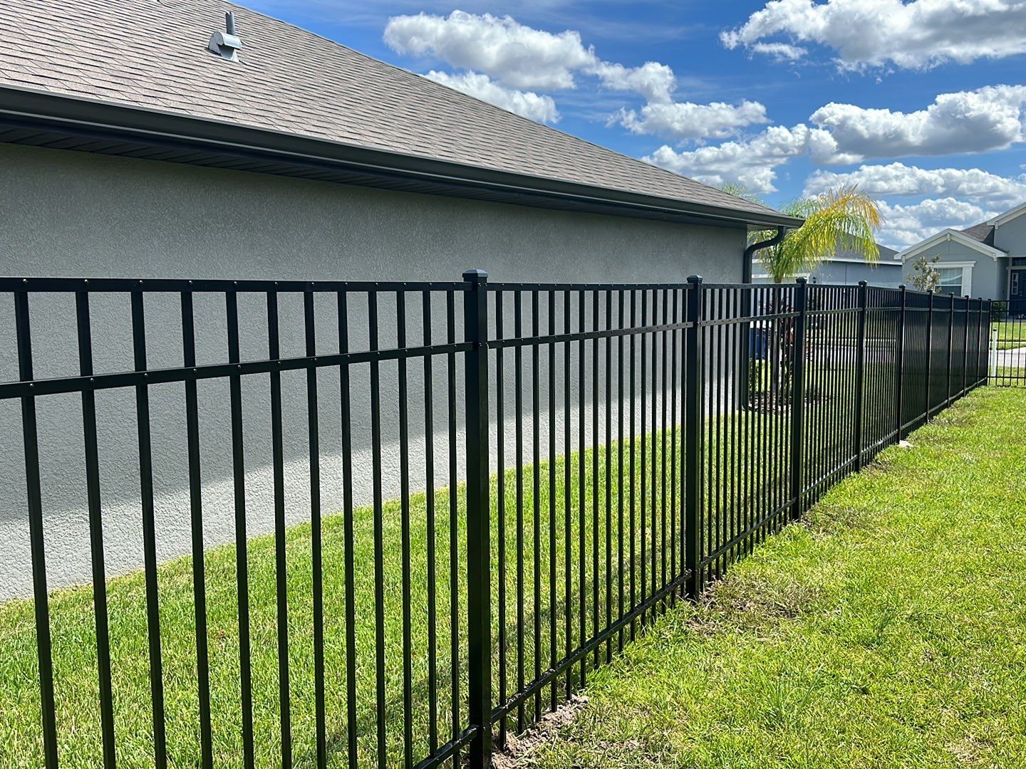 Aluminum Fence Installation using Black 3 Rail Aluminum Fence by Asap fence and gates, LLC