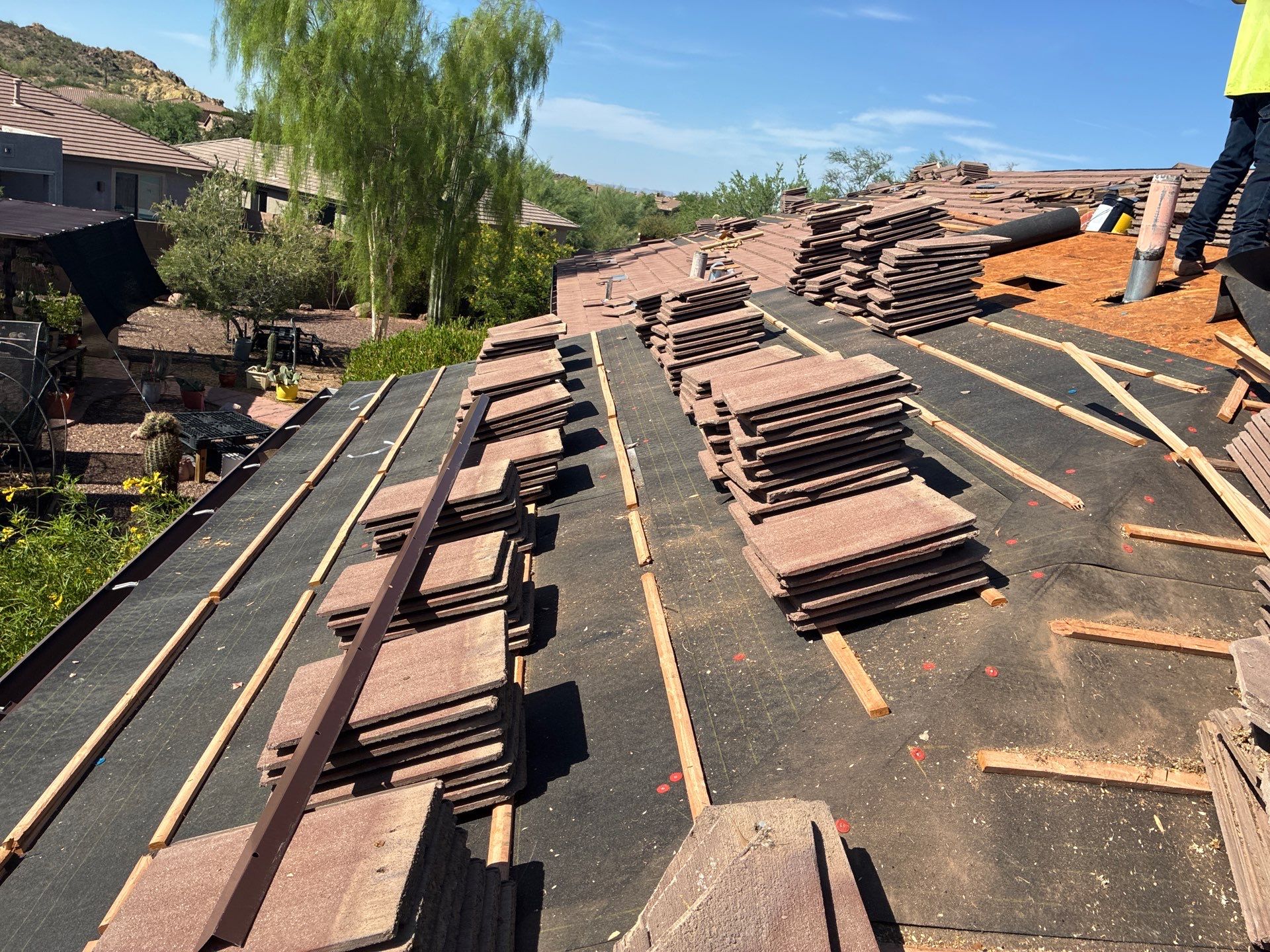 Gold Canyon Tile Reset and new underlayment by Weather-Tite Roofing