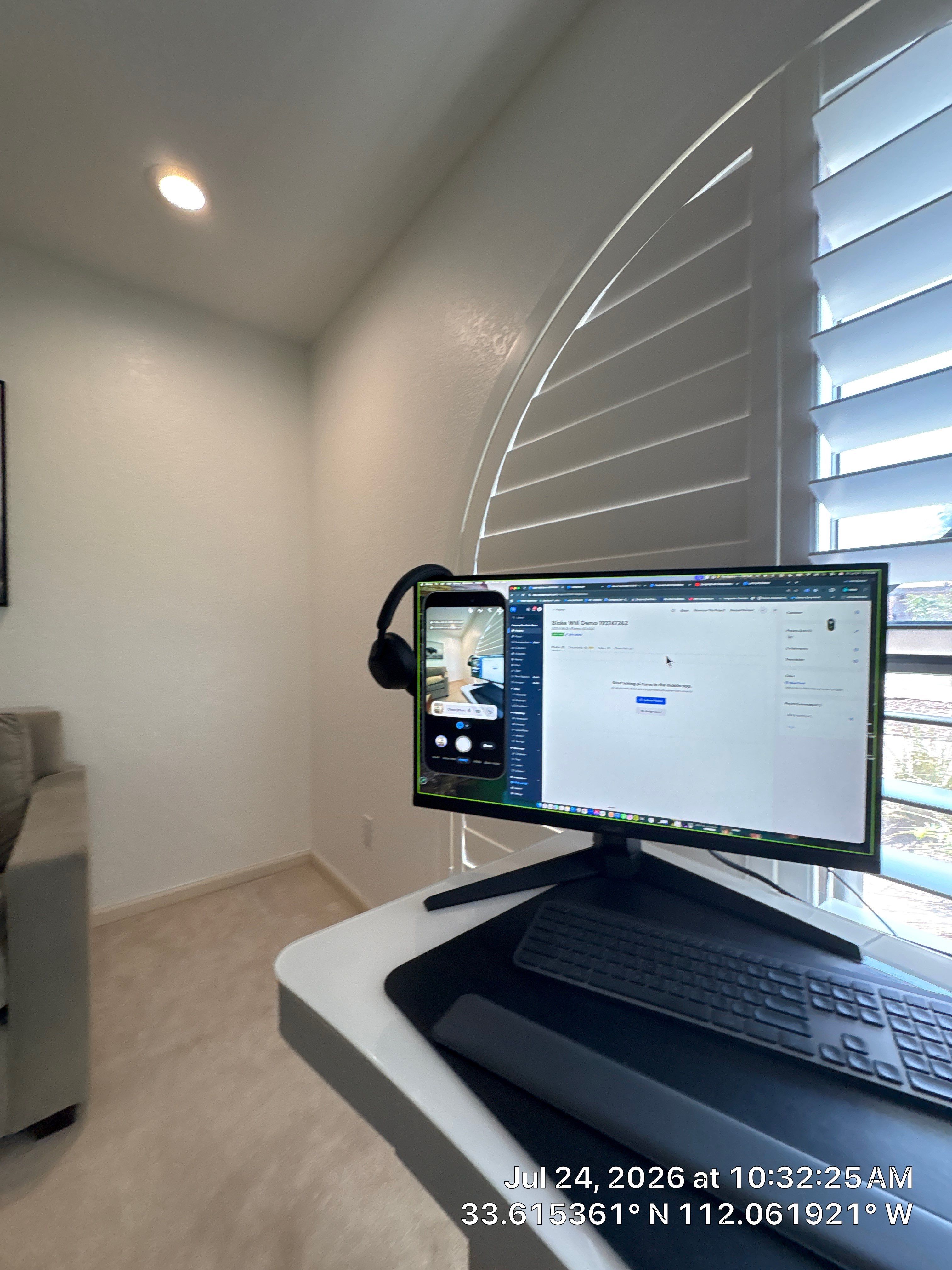 Multi-Screen Media Wall and Plantation Shutter Installation in Phoenix by CompanyCam Sales Demo