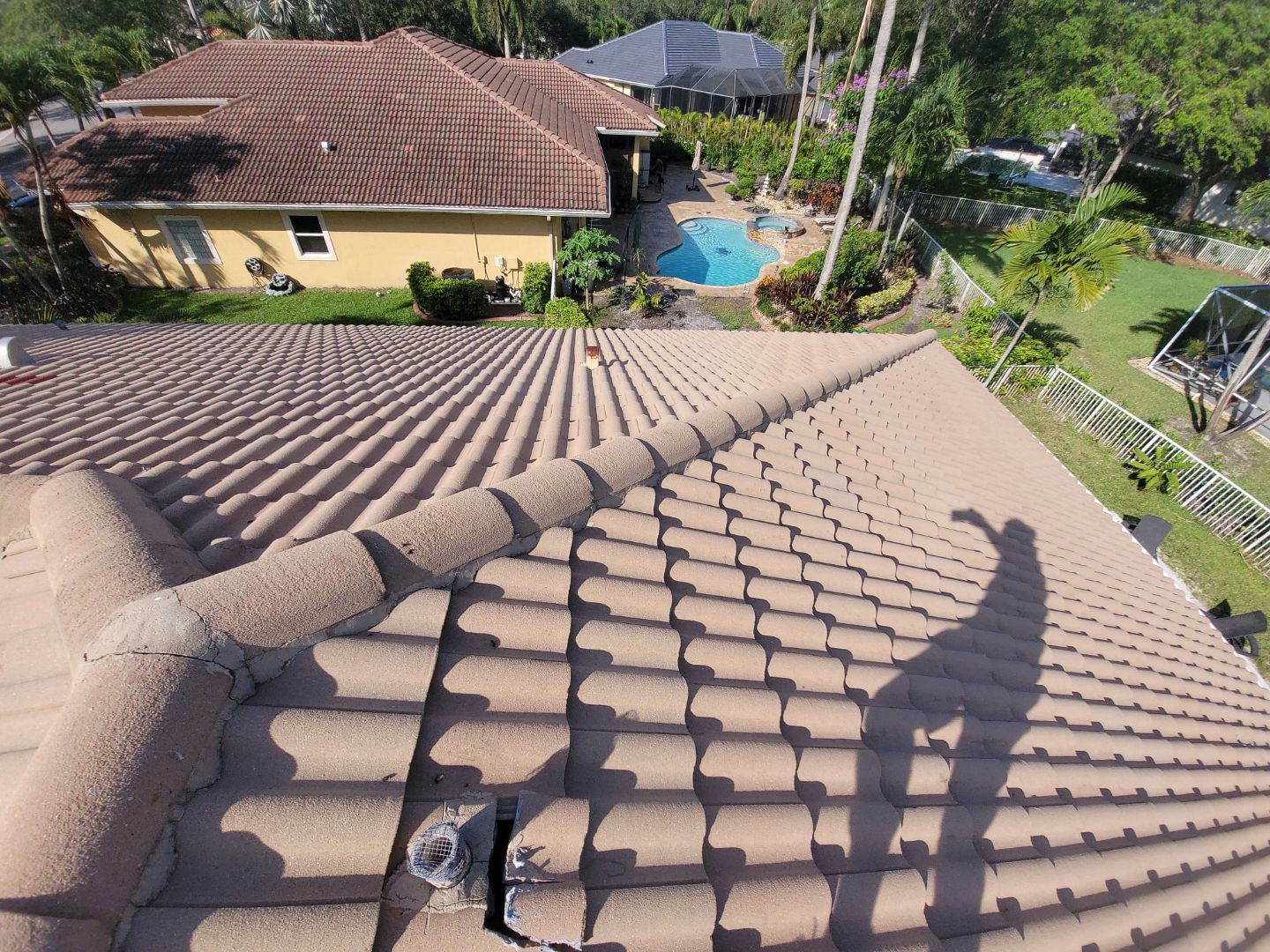 Concrete Tile Roof Leak Repair and Wood Decking Replacement in Parkland by Aastro Roofing