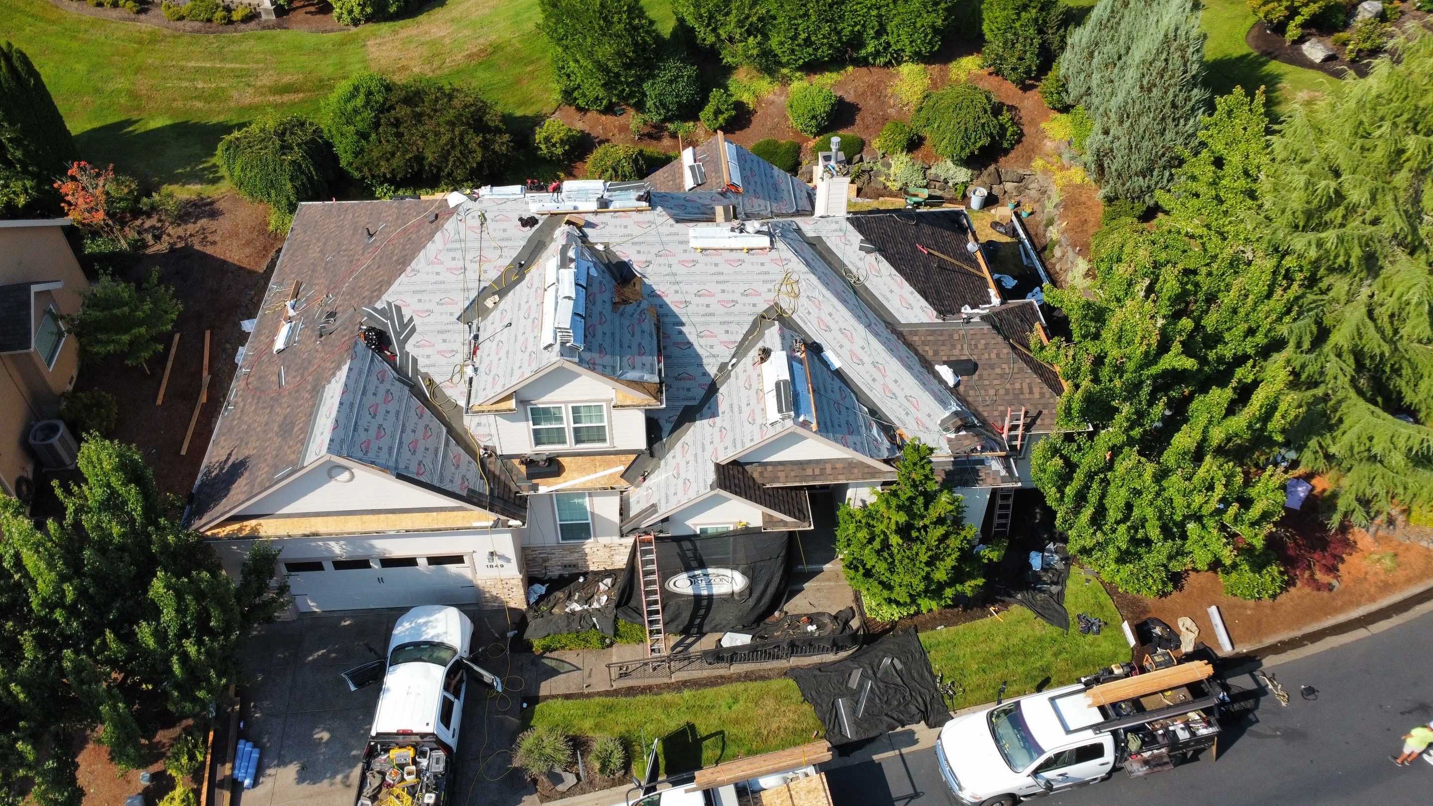 Residential Roofing Installation using IKO Dynasty (Color: Shadow Brown) by Orezona Building & Roofing Company, Inc.