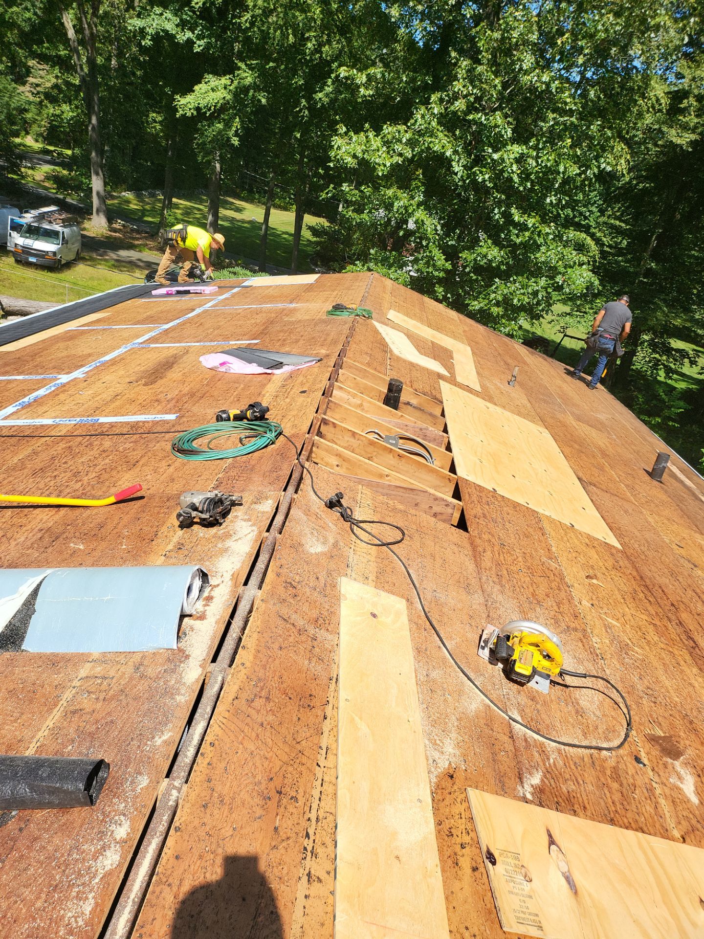 Commercial Roofing Installation using Owens Corning TruDefinition Duration AR - Harbor Blue by A Plus Exterior