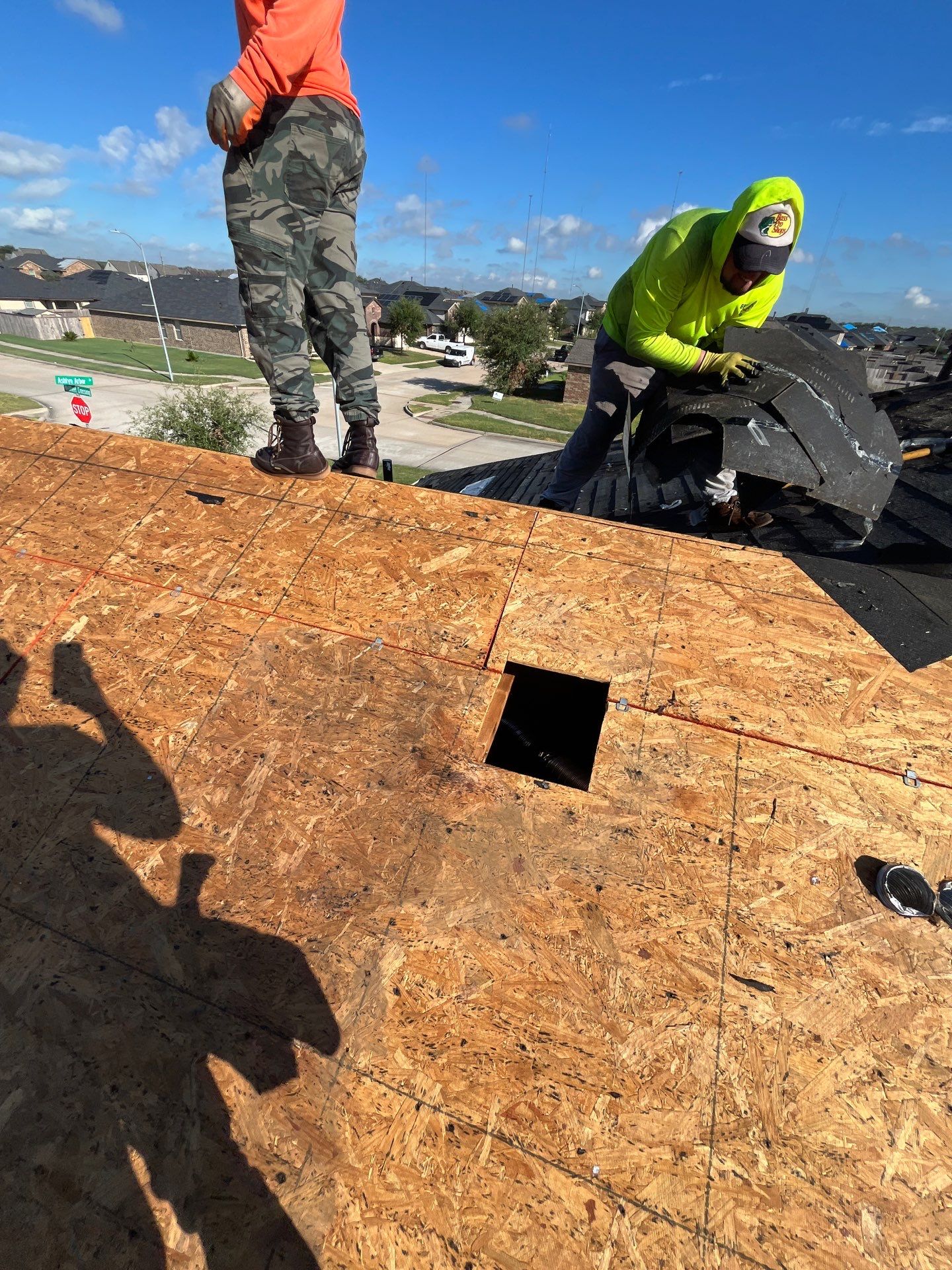 Reroof after Hurricane Beryl by Berry Good Roofing 