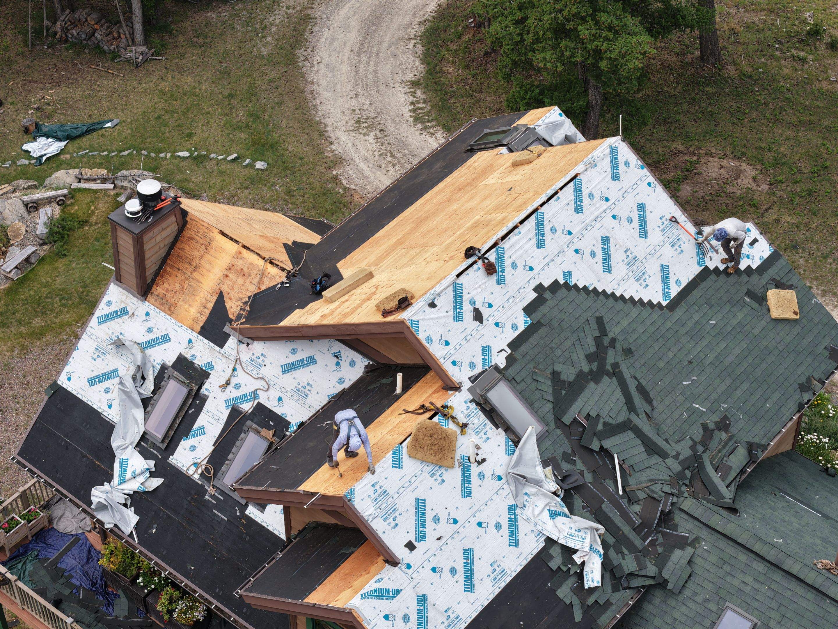 Roof Replacement - GAF Timberline UHDZ - Barkwood  by Montana Roofing Solutions