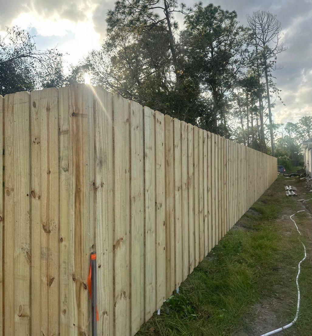 Wood Fence Installation using Vertical Wood Fence by Asap fence and gates, LLC
