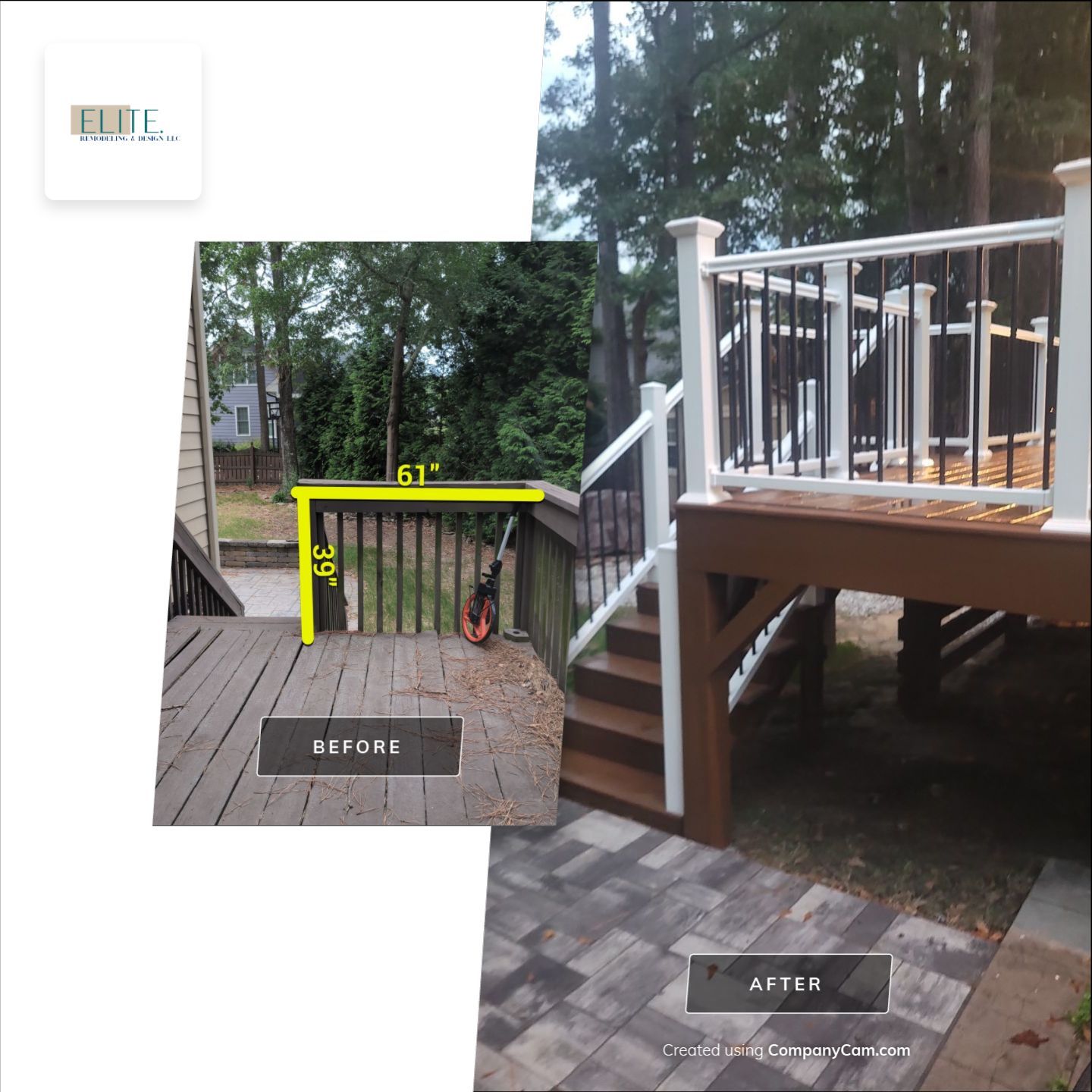 Fuquay-Varina Outdoor Upgrade – Composite Deck & Paved Landing by Elite Remodeling and Design LLC