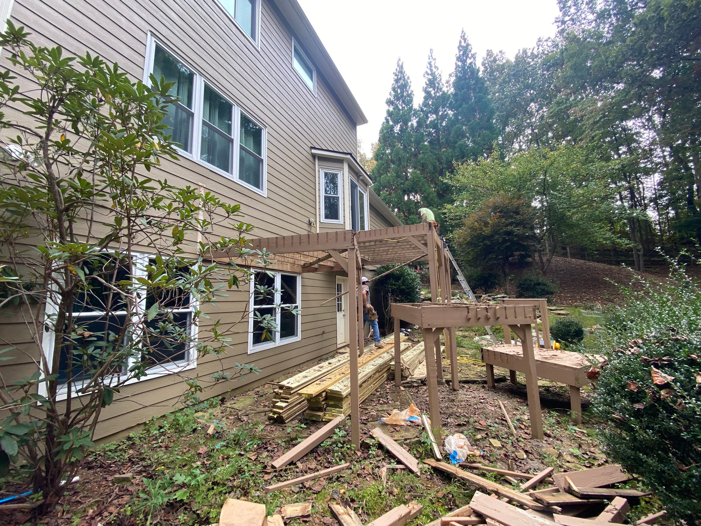 Elevated Wooden Deck and Staircase Construction in Cumming by Swift Home Renovations