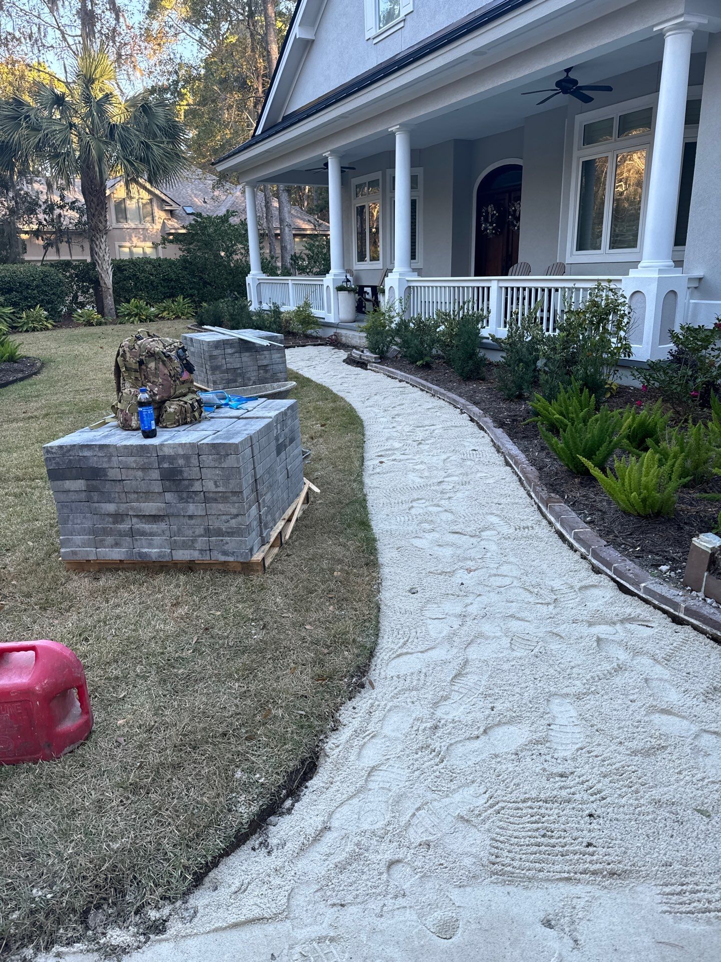 Custom Paver Driveway and Textured Pool Deck Installation in Hilton Head Island by Lowcountry Scapes, LLC