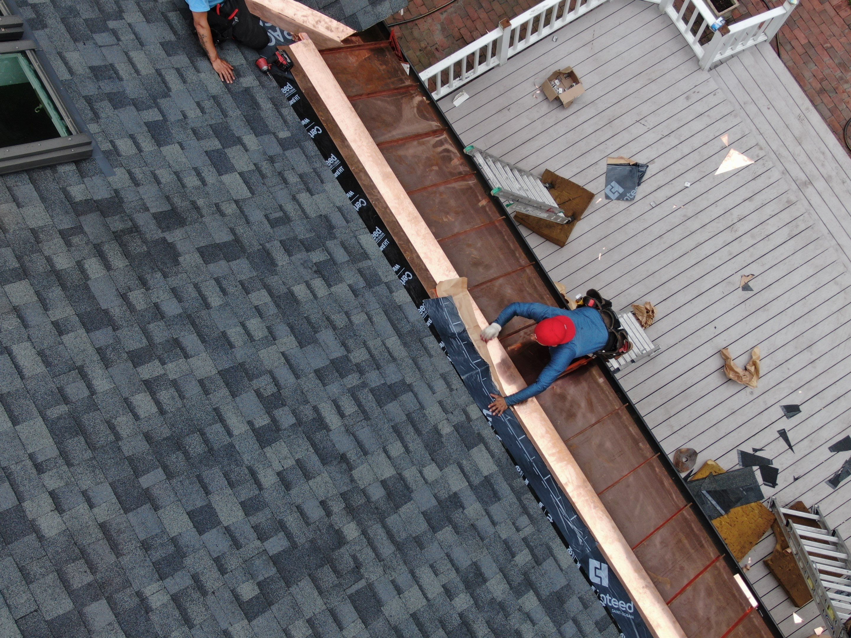 Roof Replacement with Owens Corning Shingles and Copper Flashing by Mighty Dog Roofing of Greater Middlesex County