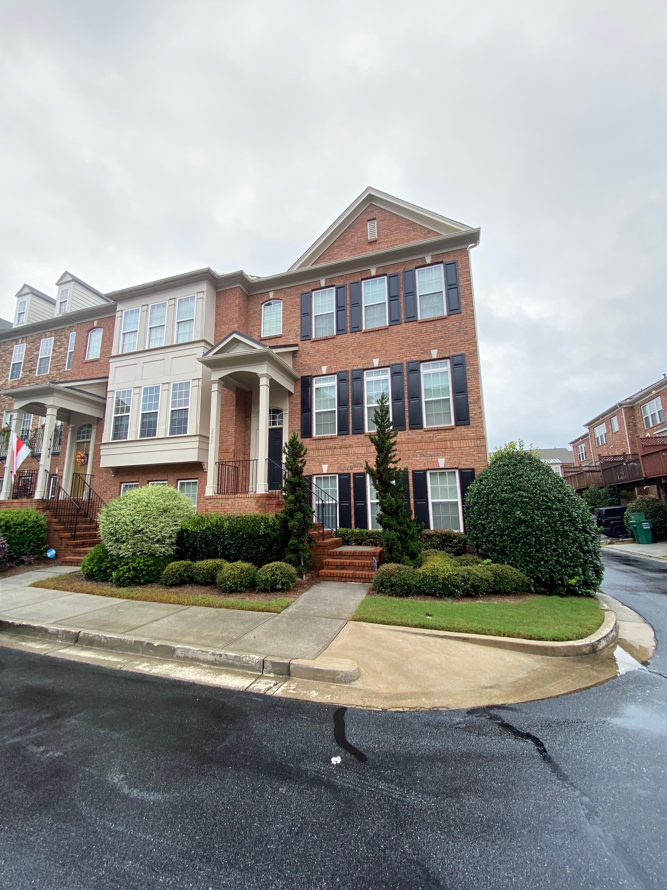 Exterior Trim and Shutter Painting for Atlanta Brick Townhomes by Swift Home Renovations