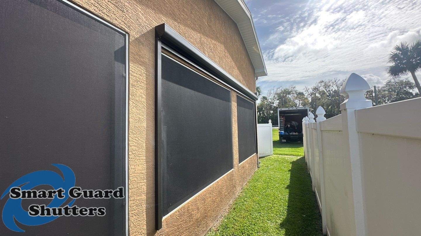 Retractable Screen in Bronze by Smart Guard Shutters
