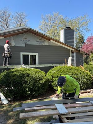 James Hardie siding install in Richmond, IL — In Progress