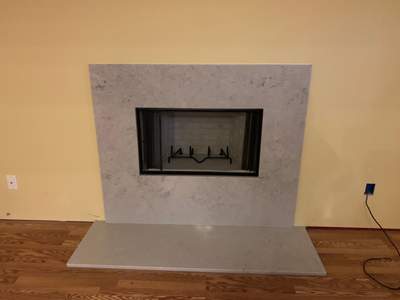 Wood Fireplace + Granite