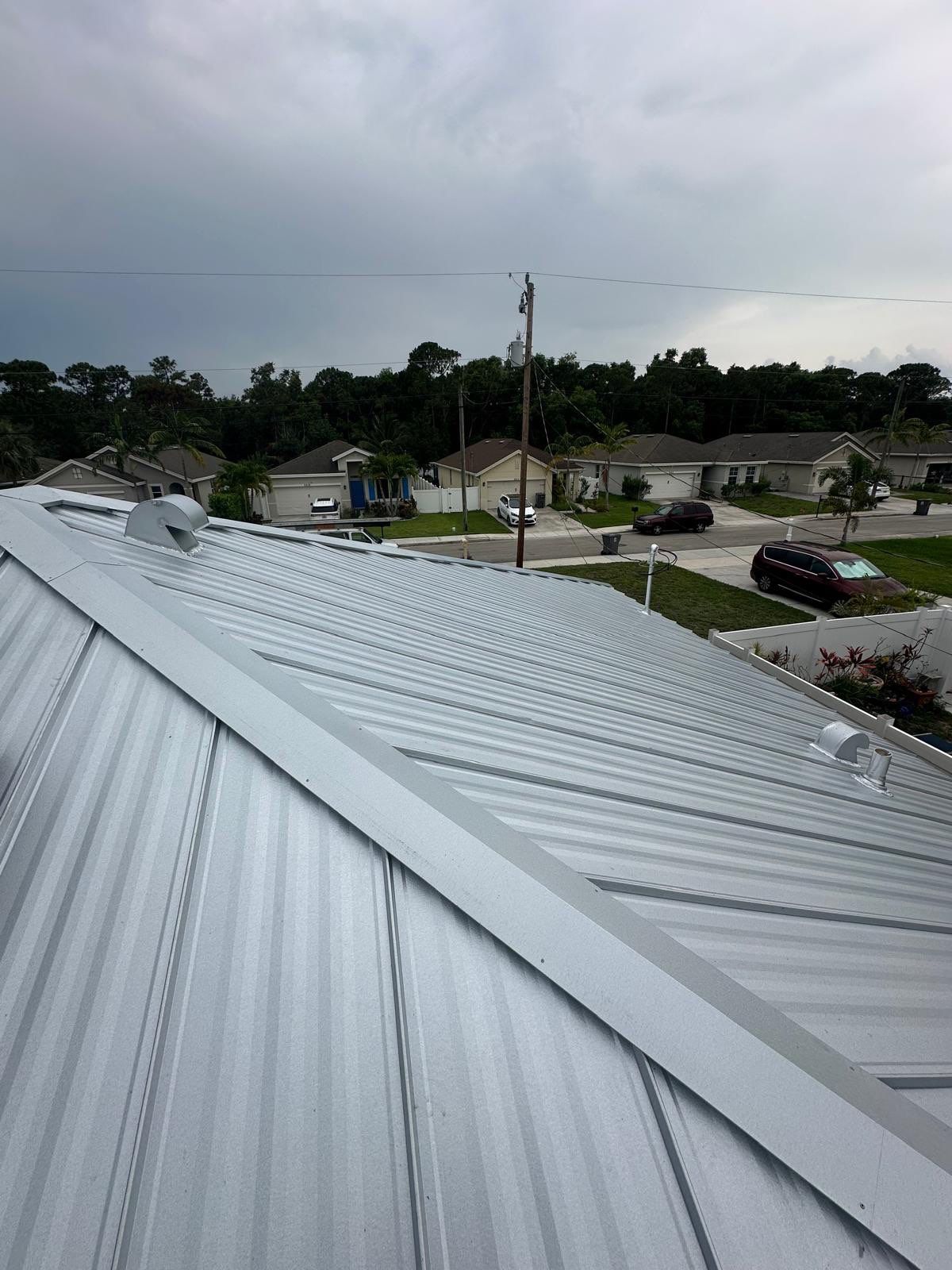 Residential Roofing Installation using 1" Nail strip metal roof by BLUES BROTHERS ROOFING