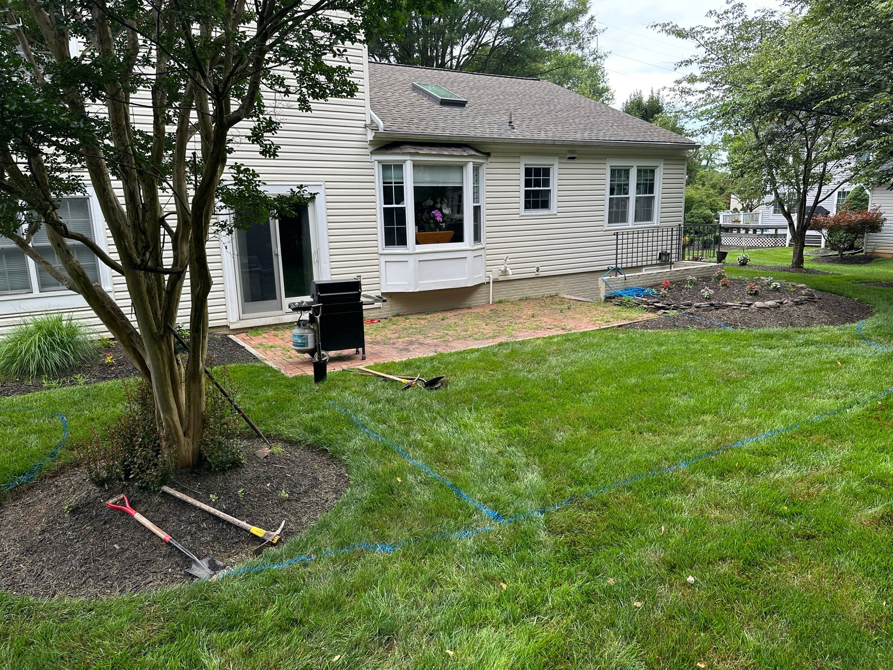 Backyard Transformation using Techo-Bloc Pavers by The Smet Companies, LLC