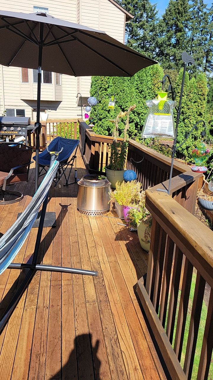 Deck Restoration using Armstrong-Clark Semi-Transparent Rustic Brown by Paul Schopp