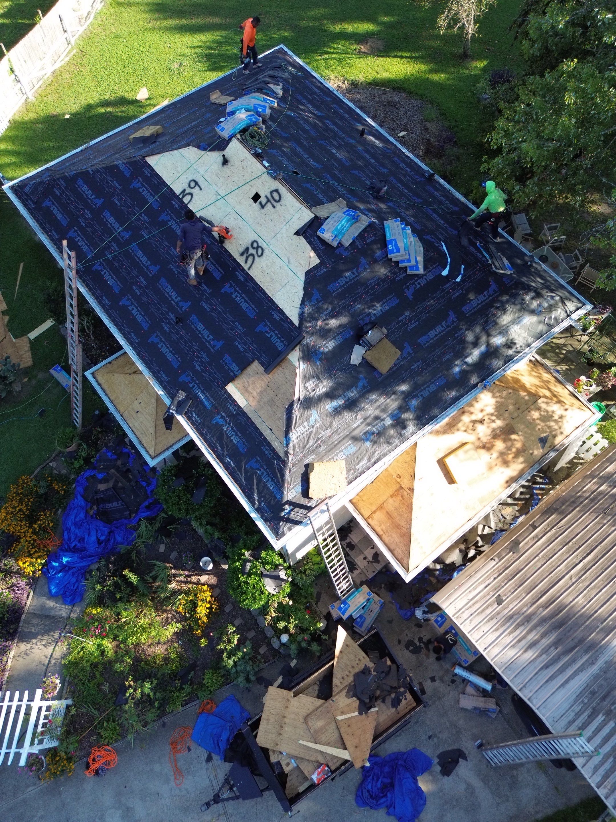 Roof replacement and interior repair by wind damage by Just Brilliant Restoration JBR