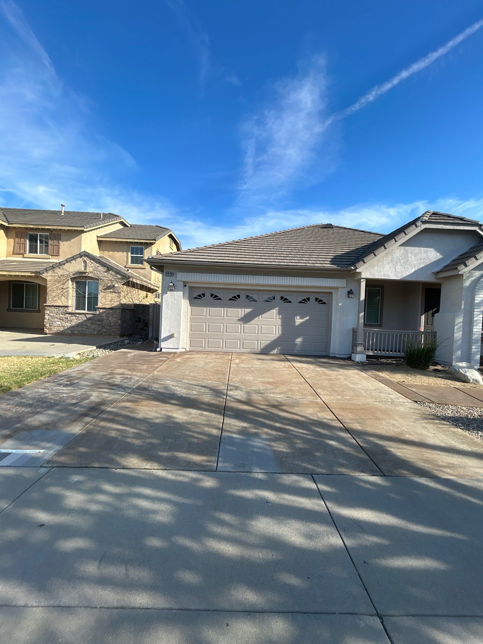 Sandblasting & Staining Concrete Driveway In Rancho Cucamonga, CA by La Power Washing Inc